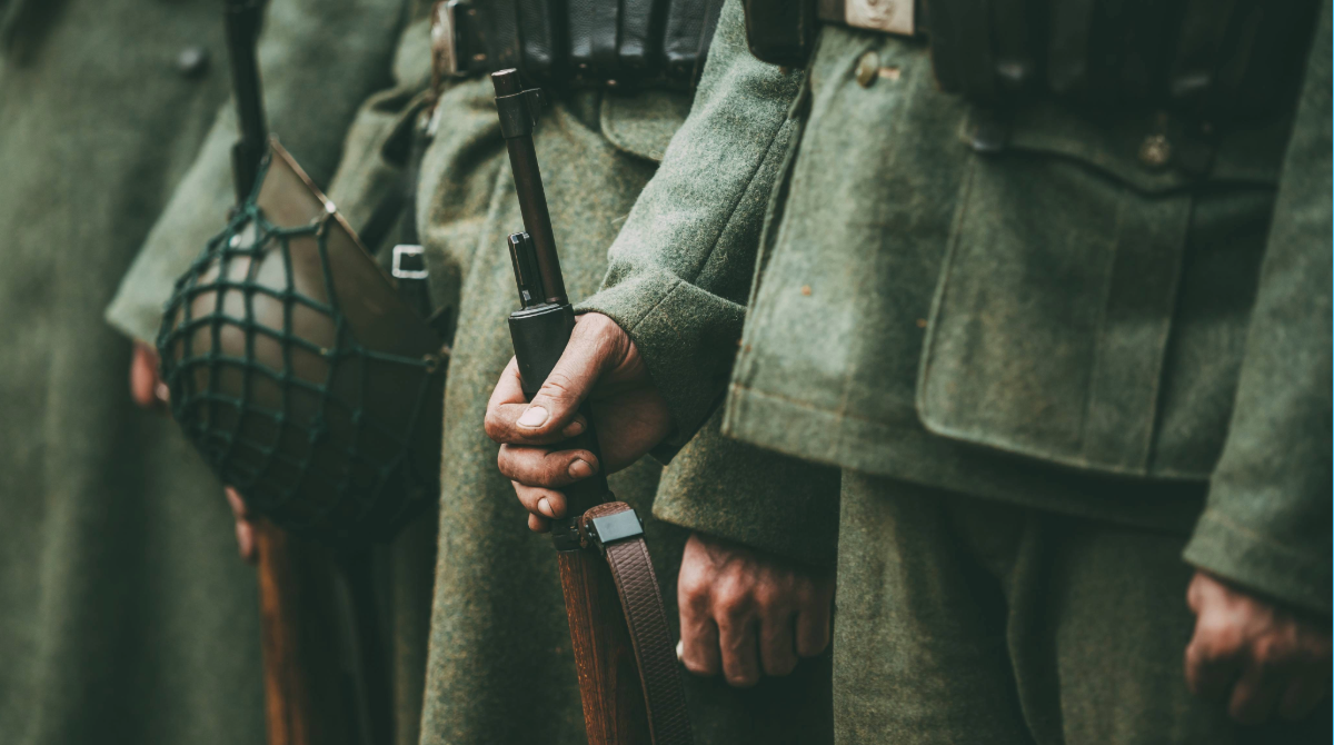 Logo related to Military aged men 18-45 for a period feature film in London